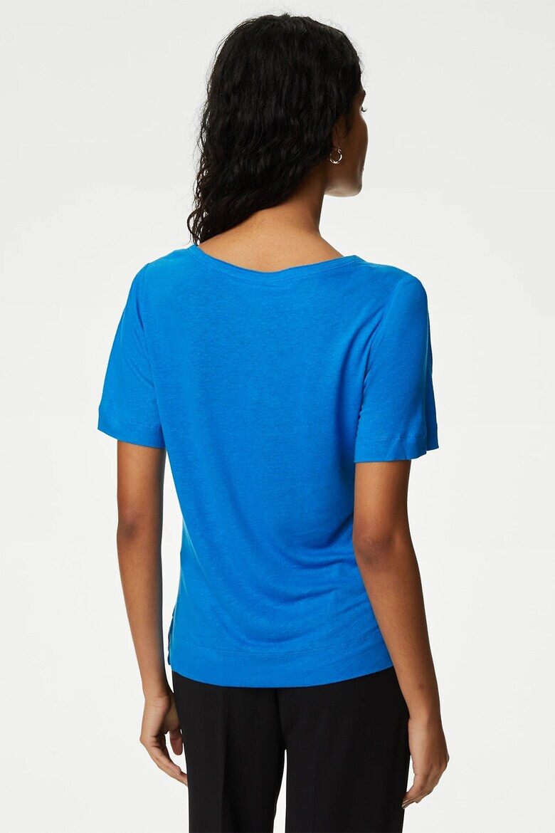 Marks & Spencer Tricou din in si modal cu decolteu in V - Pled.ro