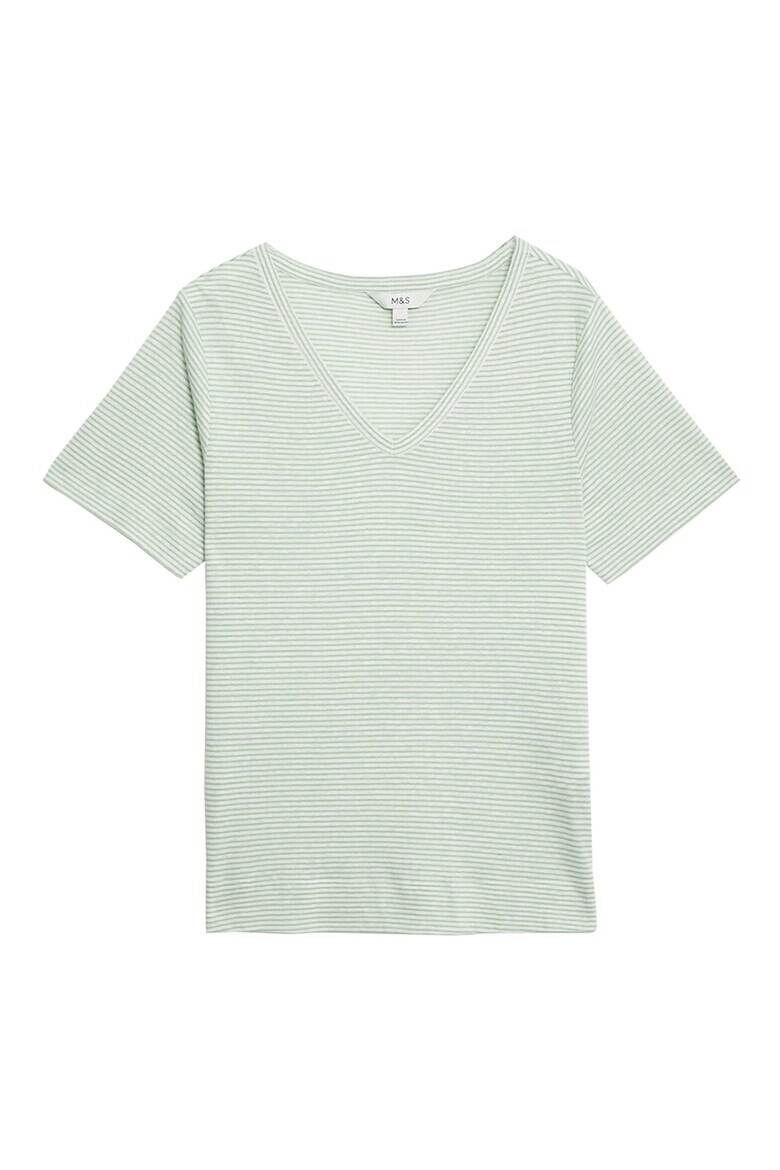 Marks & Spencer Tricou din in si modal cu model in dungi - Pled.ro