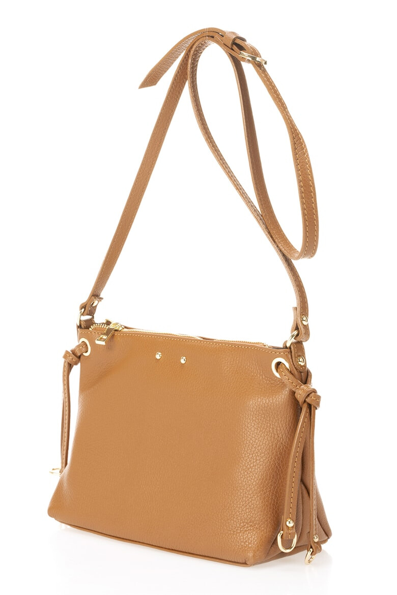 Massimo Castelli Geanta crossbody de piele cu fermoar - Pled.ro