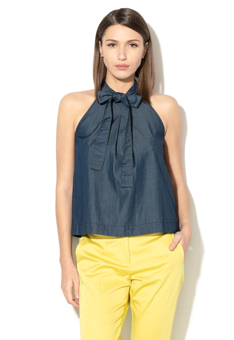 Max&Co Top din chambray cu funda din panglici Detiene - Pled.ro