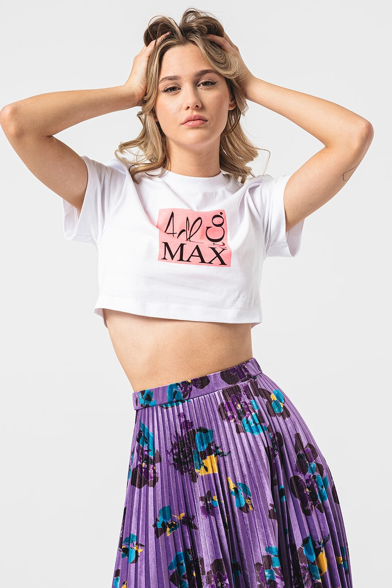 Max&Co Tricou crop cu imprimeu logo - Pled.ro