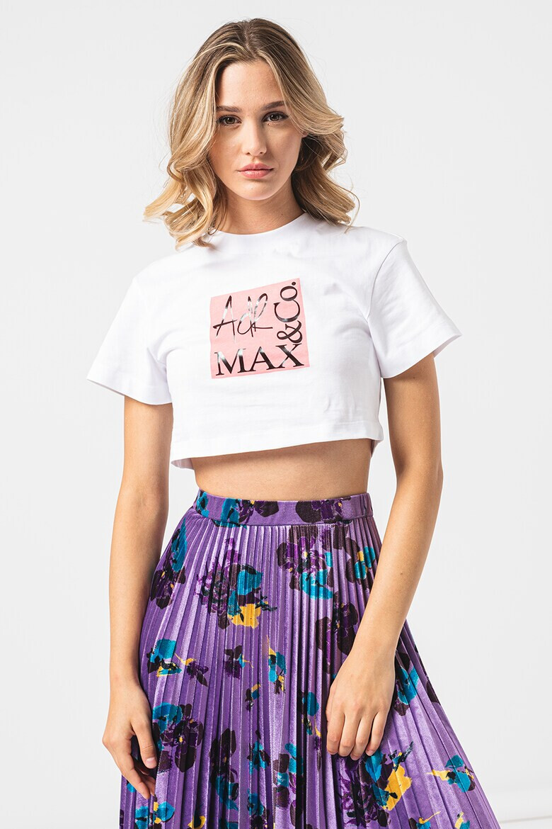 Max&Co Tricou crop cu imprimeu logo - Pled.ro