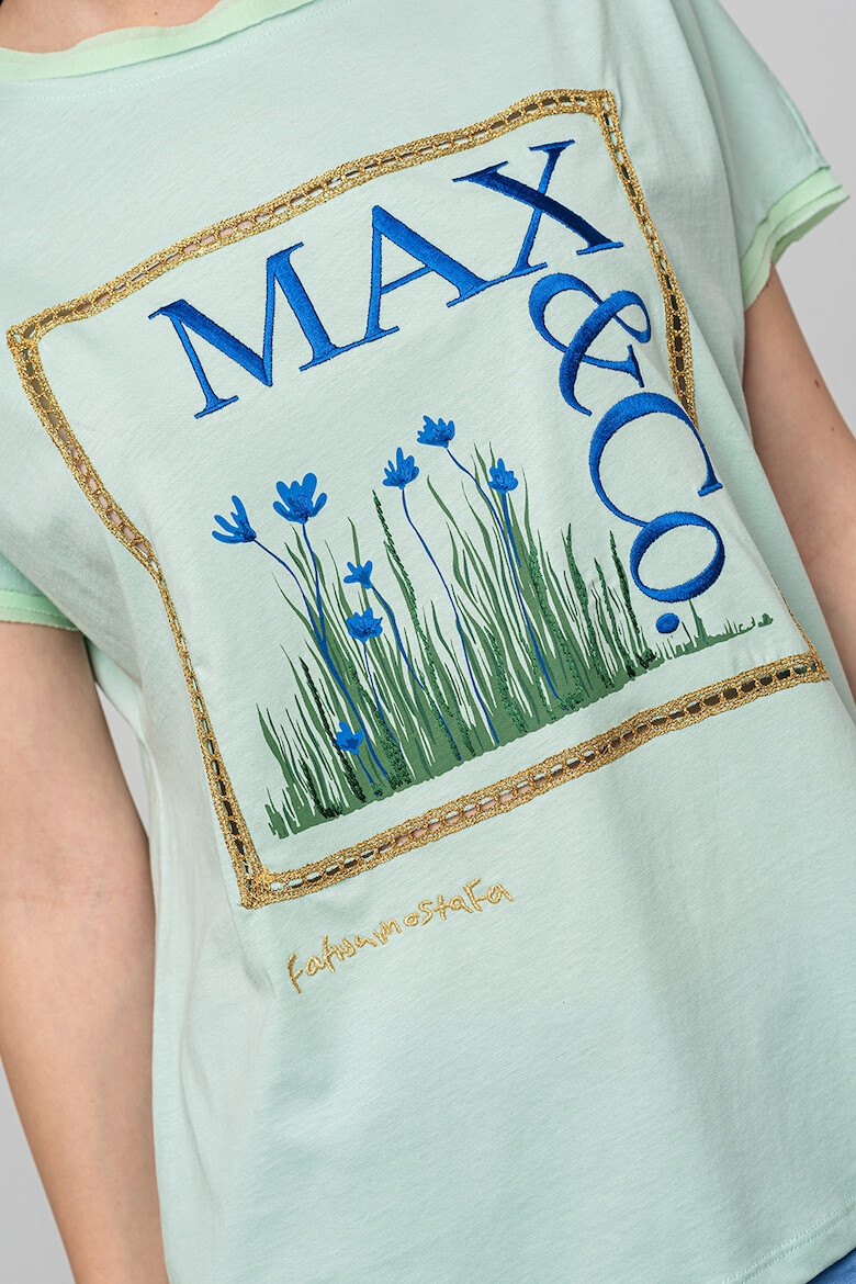 Max&Co Tricou de bumbac cu imprimeu grafic - Pled.ro