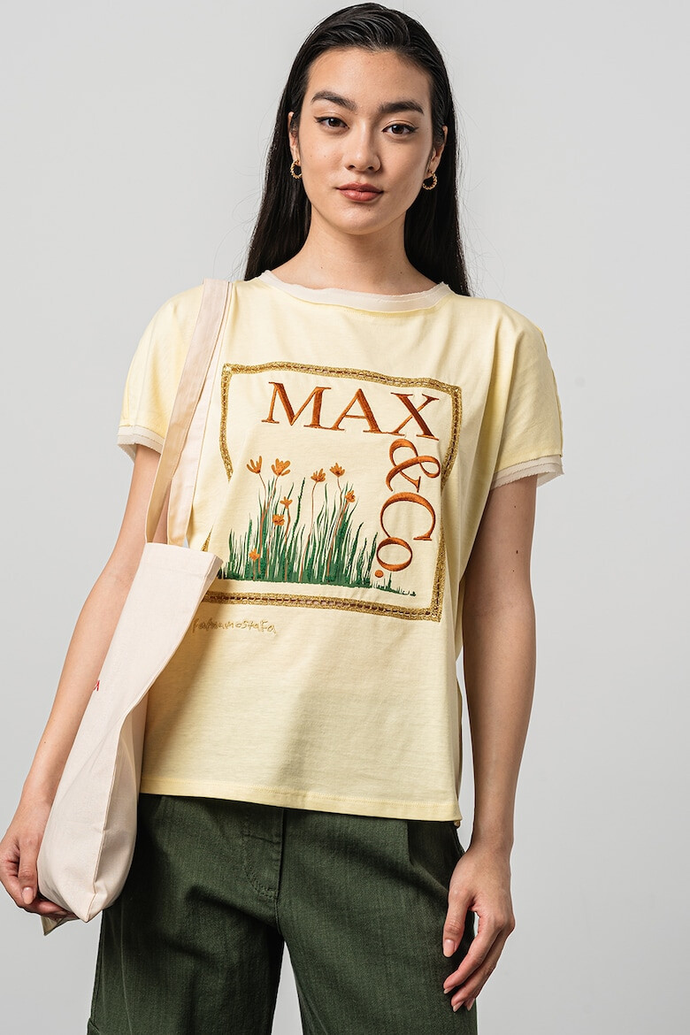 Max&Co Tricou de bumbac cu imprimeu grafic - Pled.ro