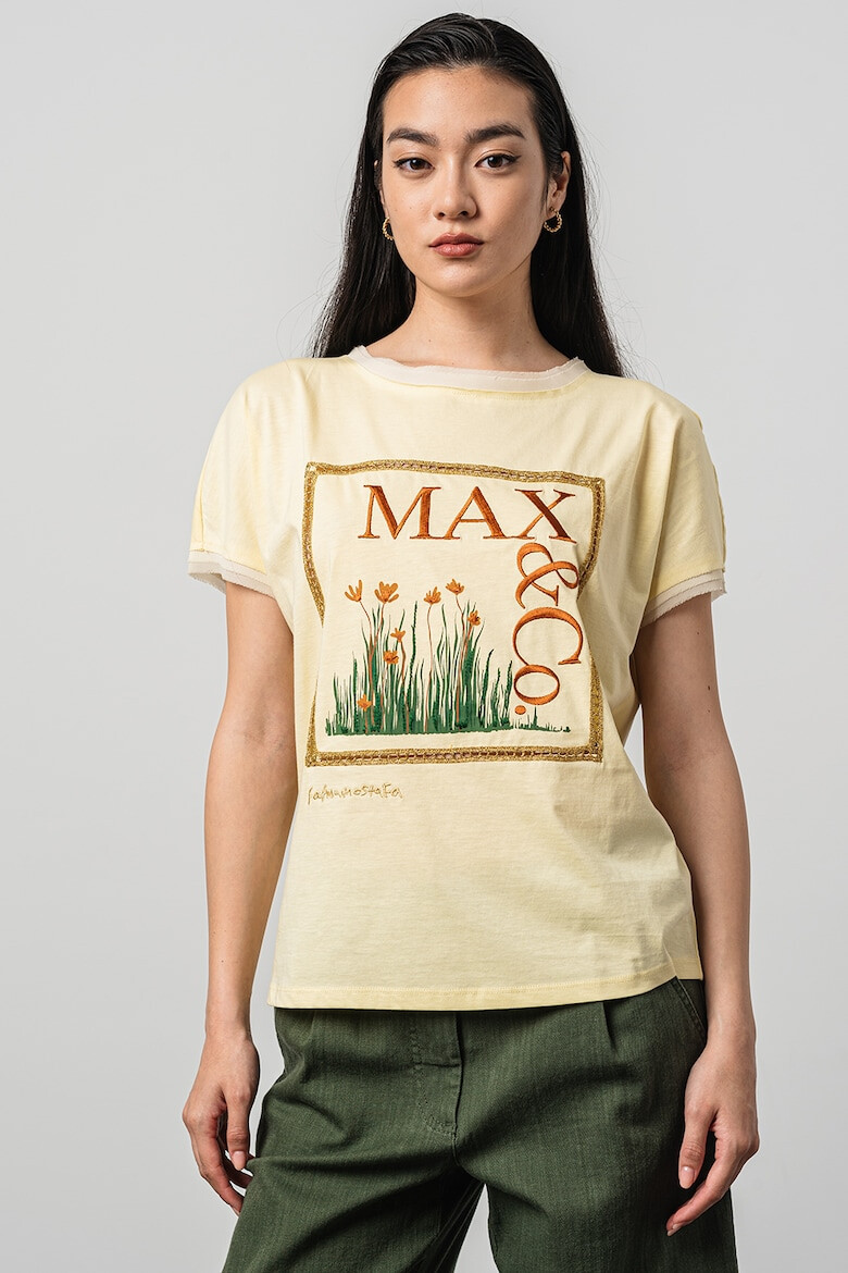 Max&Co Tricou de bumbac cu imprimeu grafic - Pled.ro