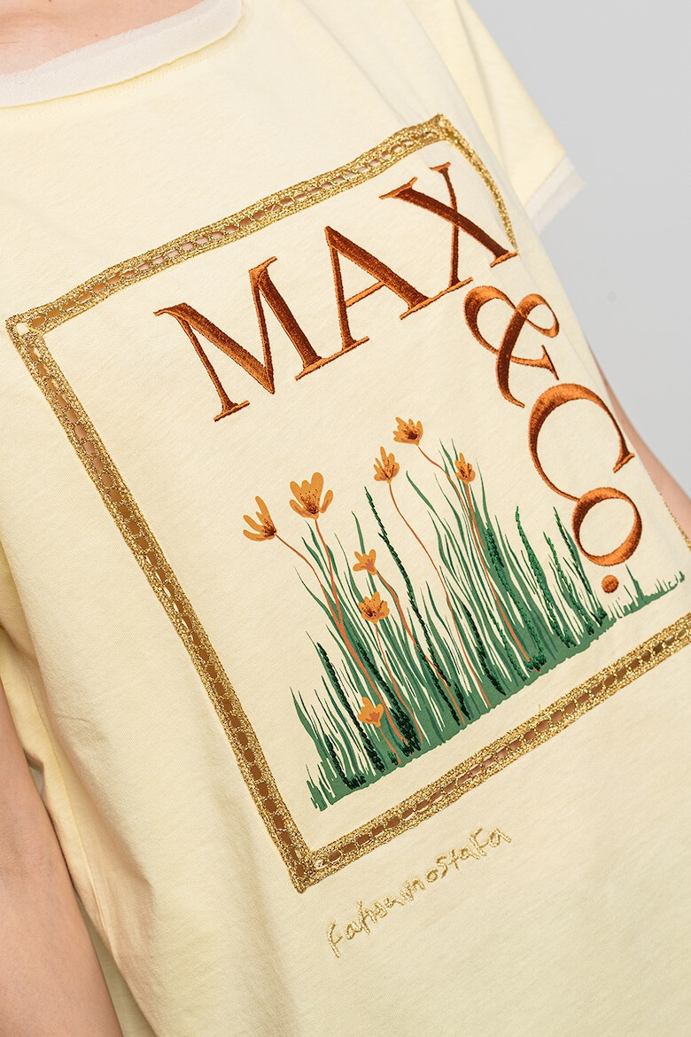 Max&Co Tricou de bumbac cu imprimeu grafic - Pled.ro