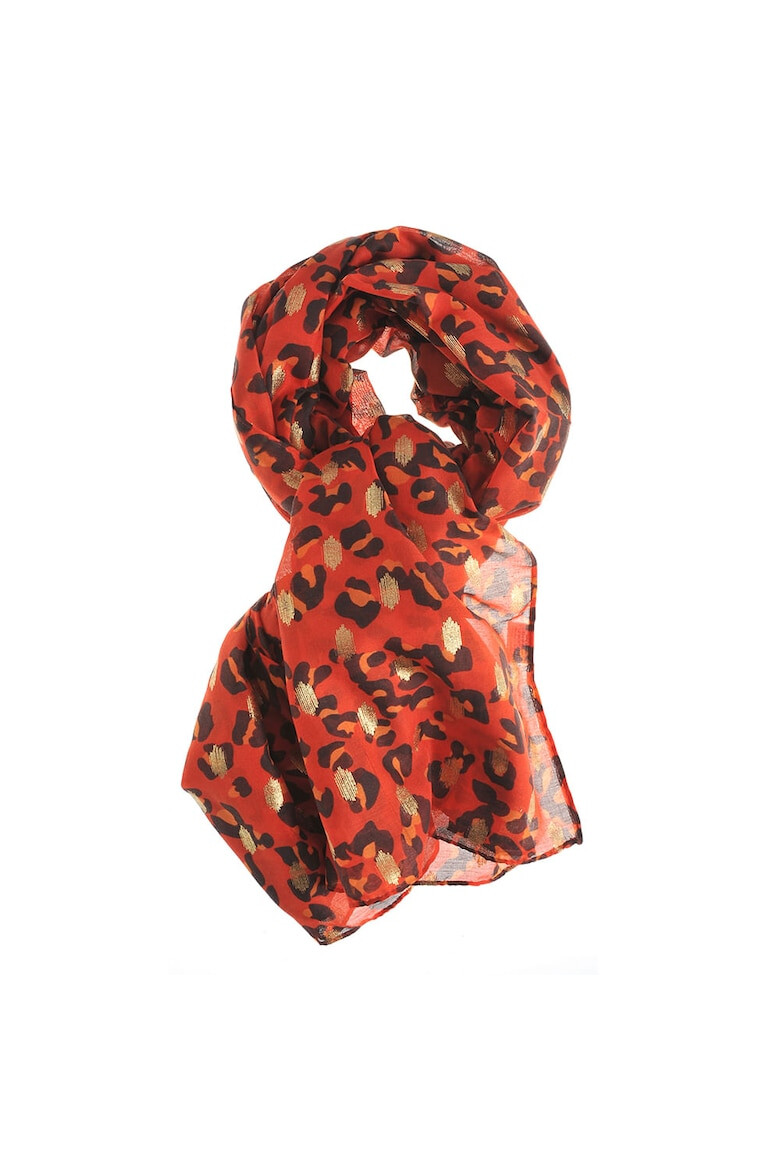 Meli Melo Esarfa rosie cu model animal print - Pled.ro