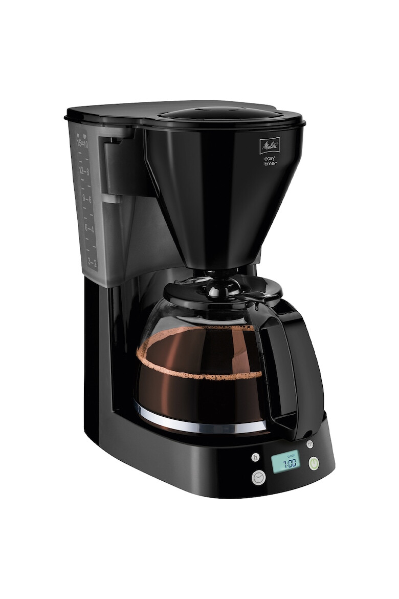 Melitta Cafetieră ® Easy Timer Cronometru digital Filtru pivotant Sistem antipicurare 1.25L Negru - Pled.ro