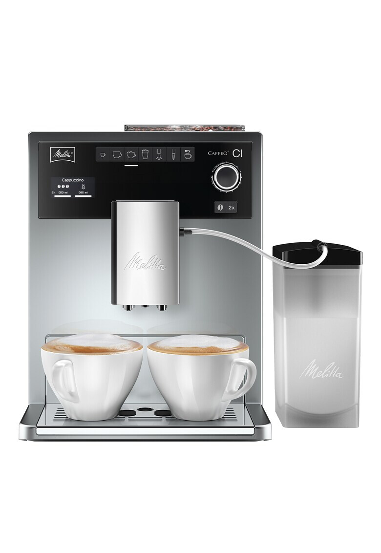 Melitta Espressor Automat ®Caffeo CI Recipient de boabe cu 2 compartimente 3 niveluri de granulație Easy Steam Cleaning Gri - Pled.ro