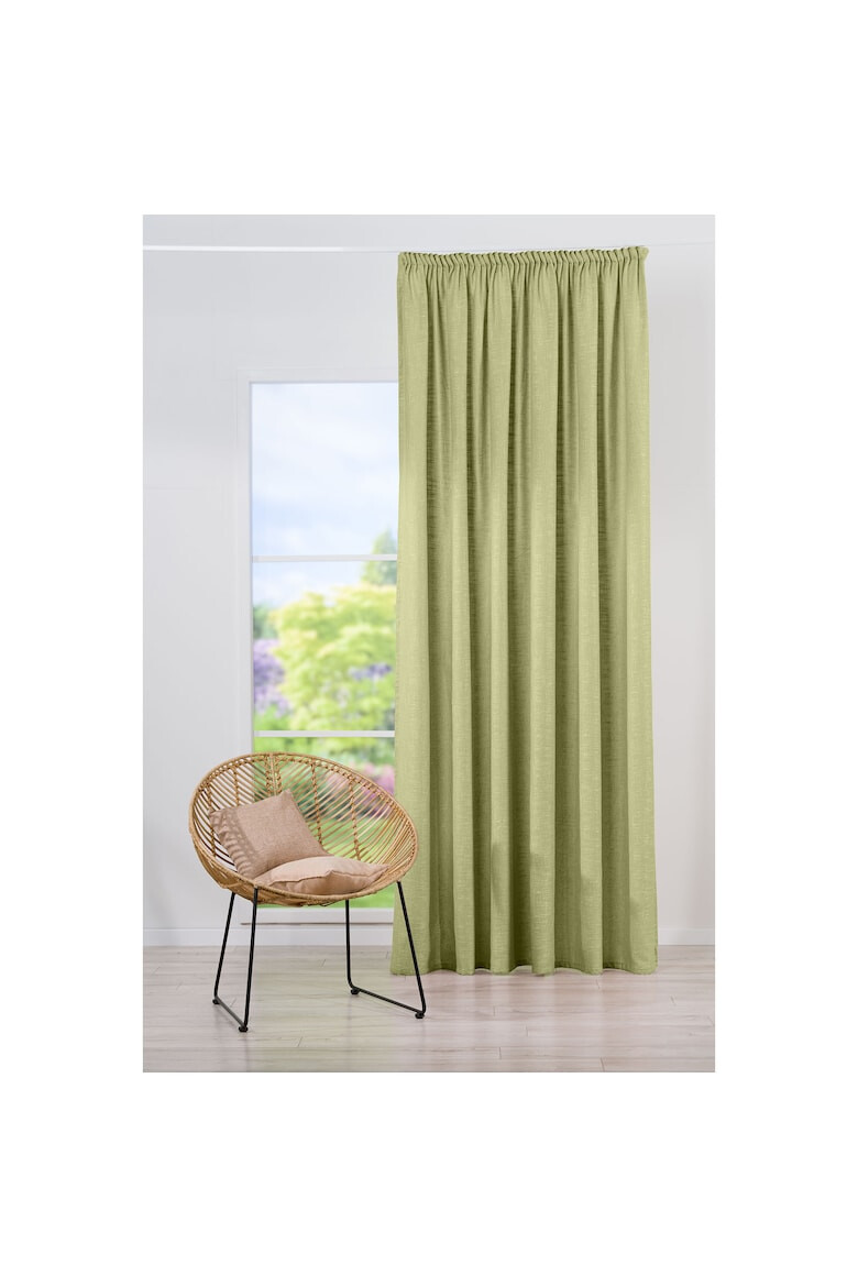 Mendola Draperie Riva Interior cu rejansa natur 210x245 cm verde - Pled.ro