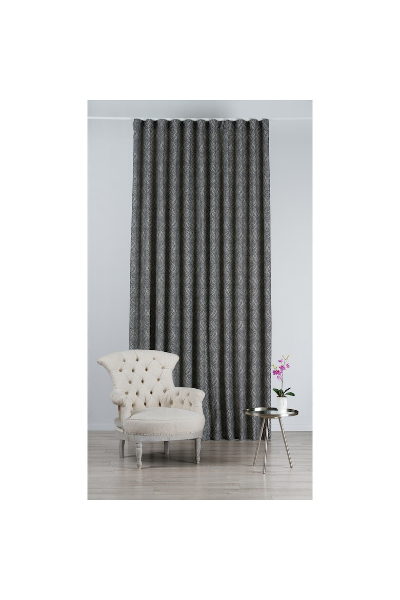 Mendola Draperie Sesimbra Interior cu inele jacquard 135x260 cm gri - Pled.ro