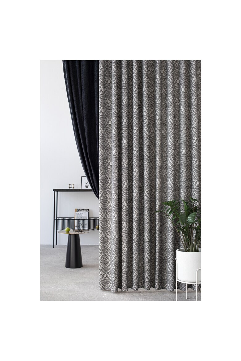 Mendola Draperie Sesimbra Interior cu inele jacquard 135x260 cm gri - Pled.ro