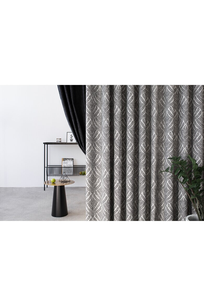 Mendola Draperie Sesimbra Interior cu inele jacquard 135x260 cm gri - Pled.ro