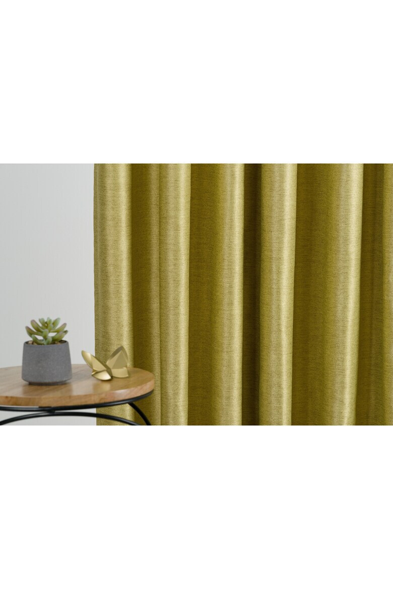 Mendola Draperie Toronto Interior cu rejansa valuri jacquard 210x260 cm lime - Pled.ro