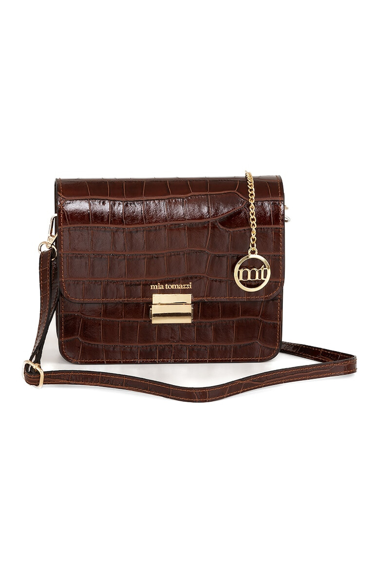 Mia Tomazzi Geanta crossbody din piele cu aspect de piele de crocodil Baguttino - Pled.ro