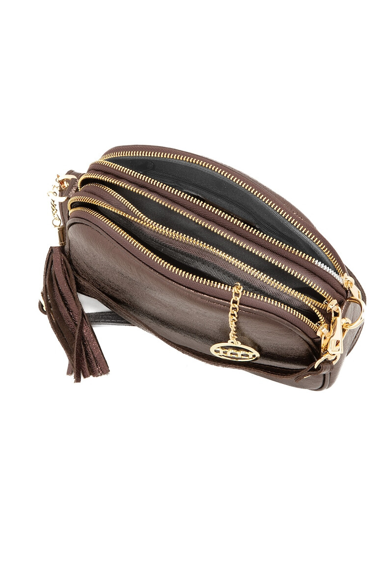 Mia Tomazzi Geanta crossbody din piele cu trei compartimente - Pled.ro