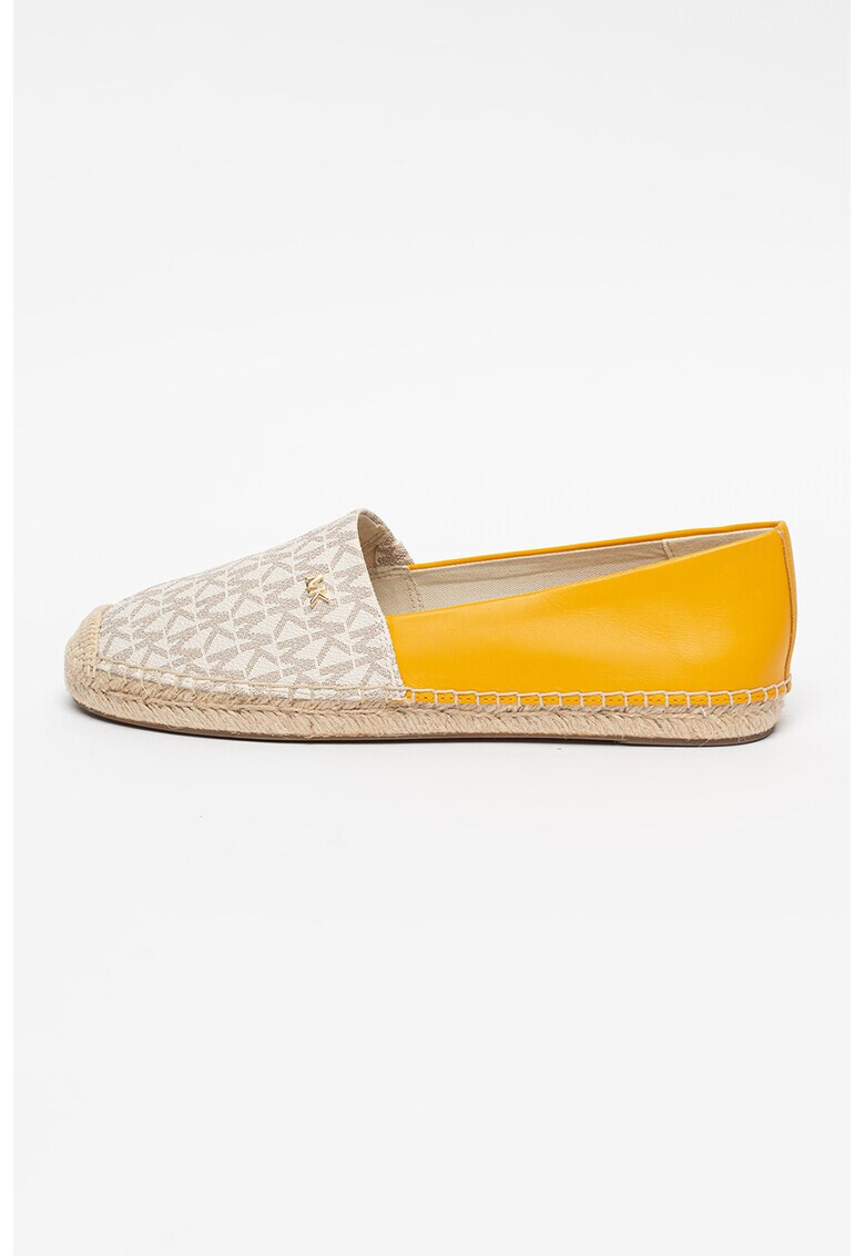 Michael Kors Espadrile de piele si panza cu model colorblock Kendrick - Pled.ro