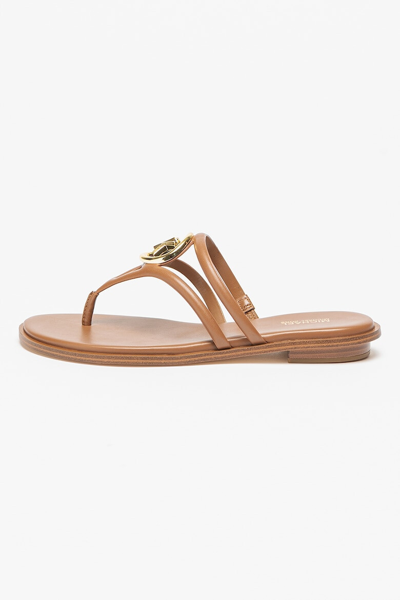 Michael Kors Papuci flip-flop din piele cu logo metalic Hampton - Pled.ro