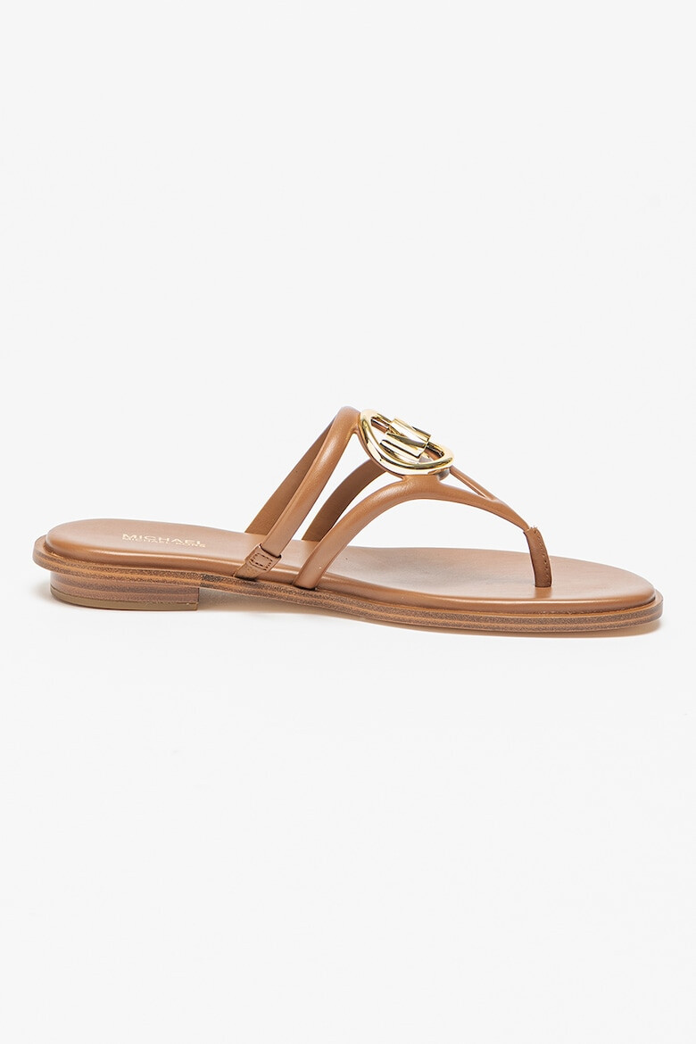 Michael Kors Papuci flip-flop din piele cu logo metalic Hampton - Pled.ro