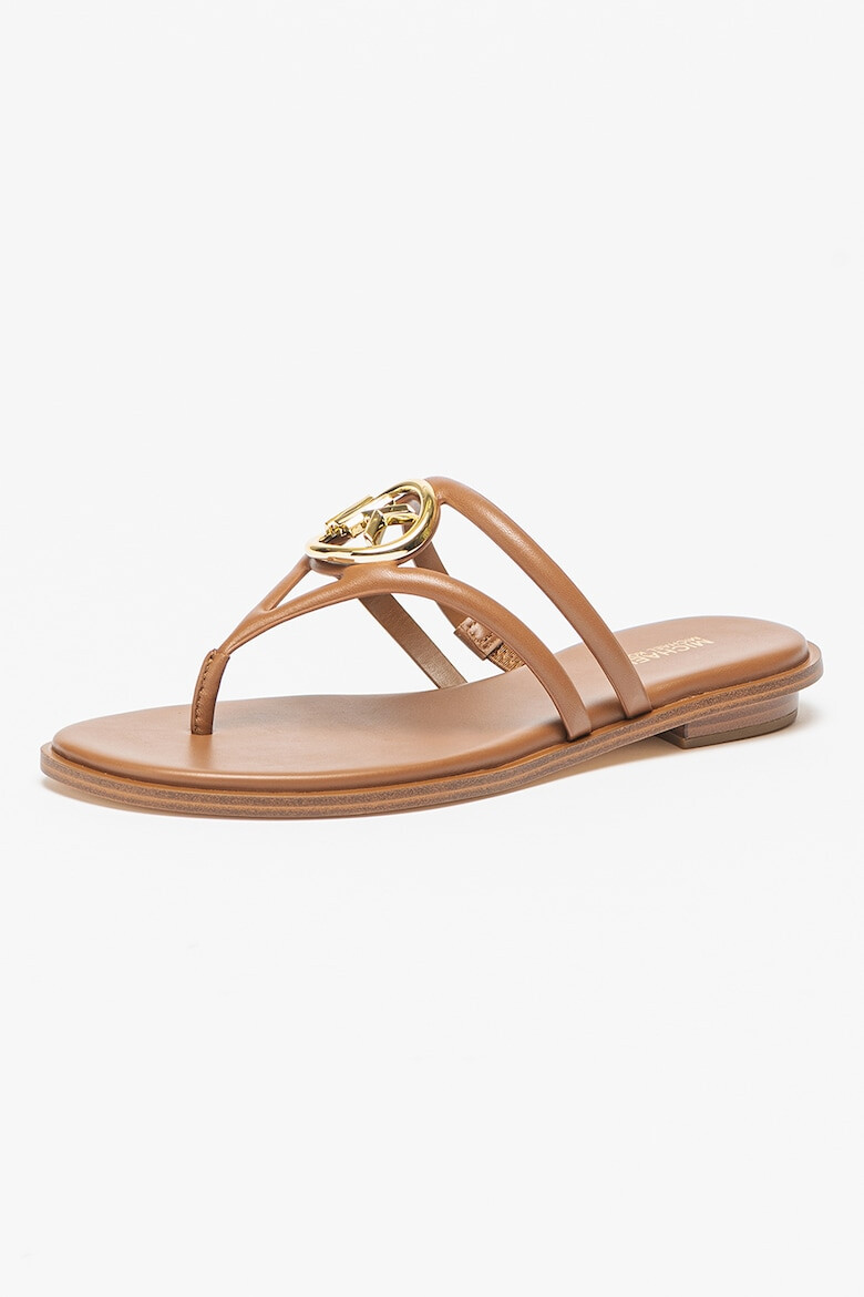 Michael Kors Papuci flip-flop din piele cu logo metalic Hampton - Pled.ro