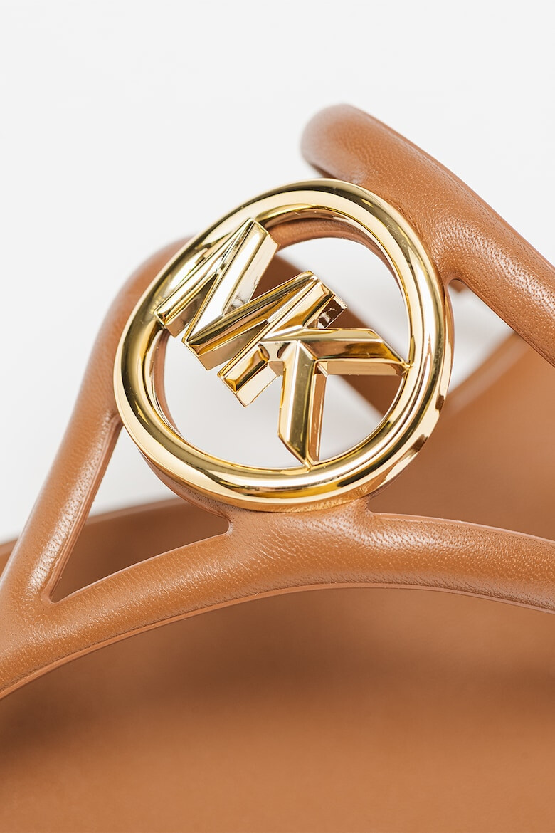 Michael Kors Papuci flip-flop din piele cu logo metalic Hampton - Pled.ro