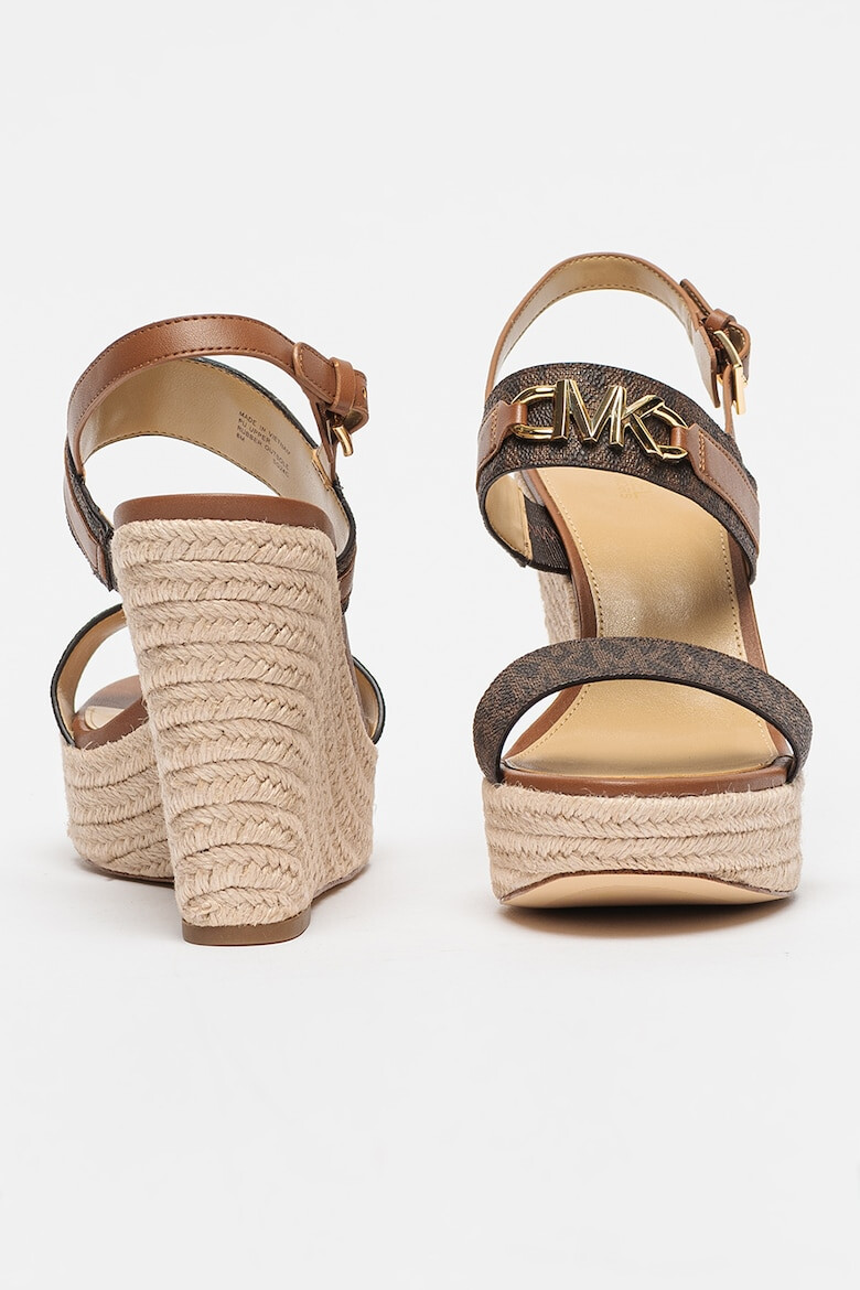 Michael Kors Sandale cu talpa wedge si logo metalic Reed - Pled.ro