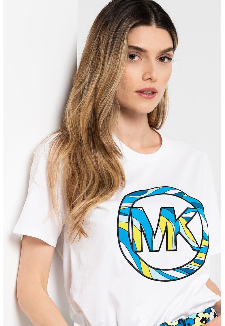 Michael Michael Kors Tricou cu decolteu la baza gatului si logo supradimensionat - Pled.ro