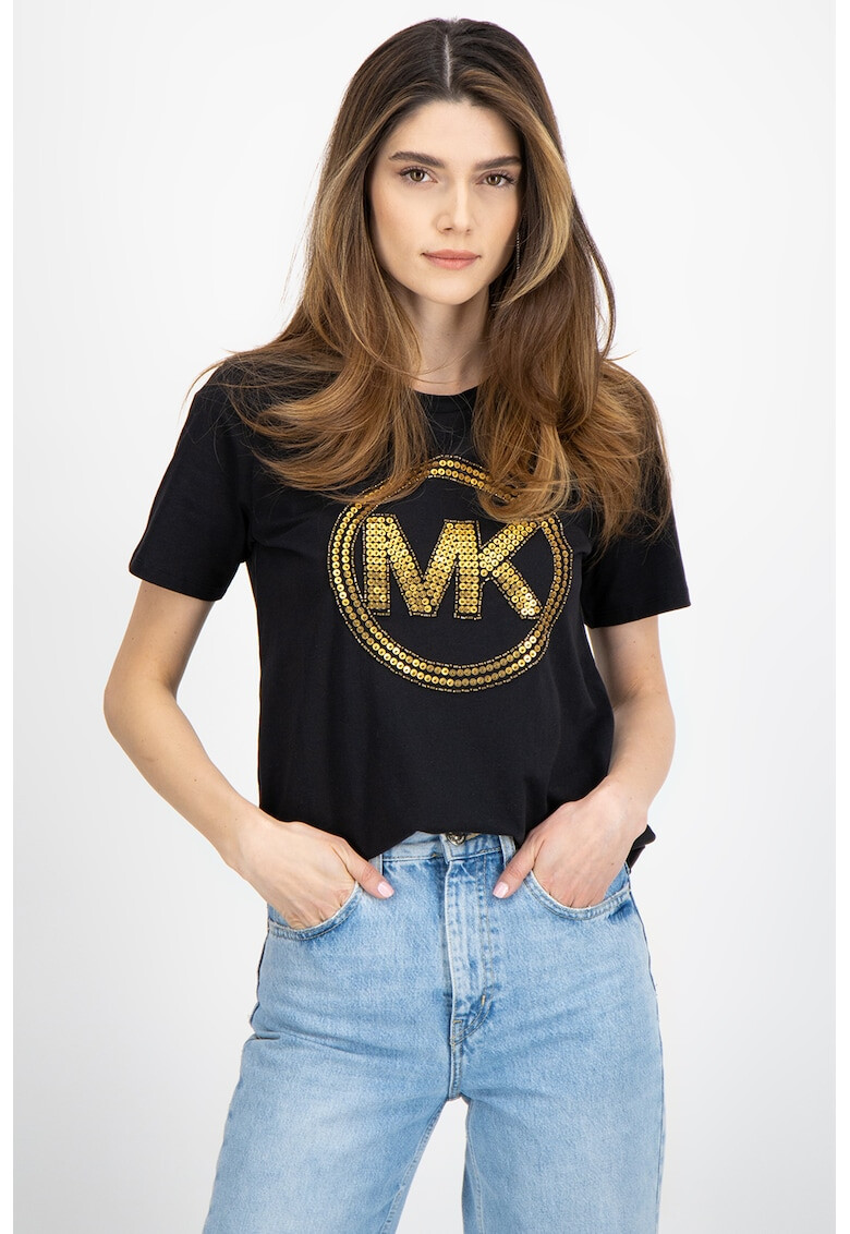 Michael Michael Kors Tricou de bumbac organic cu logo cu paiete - Pled.ro