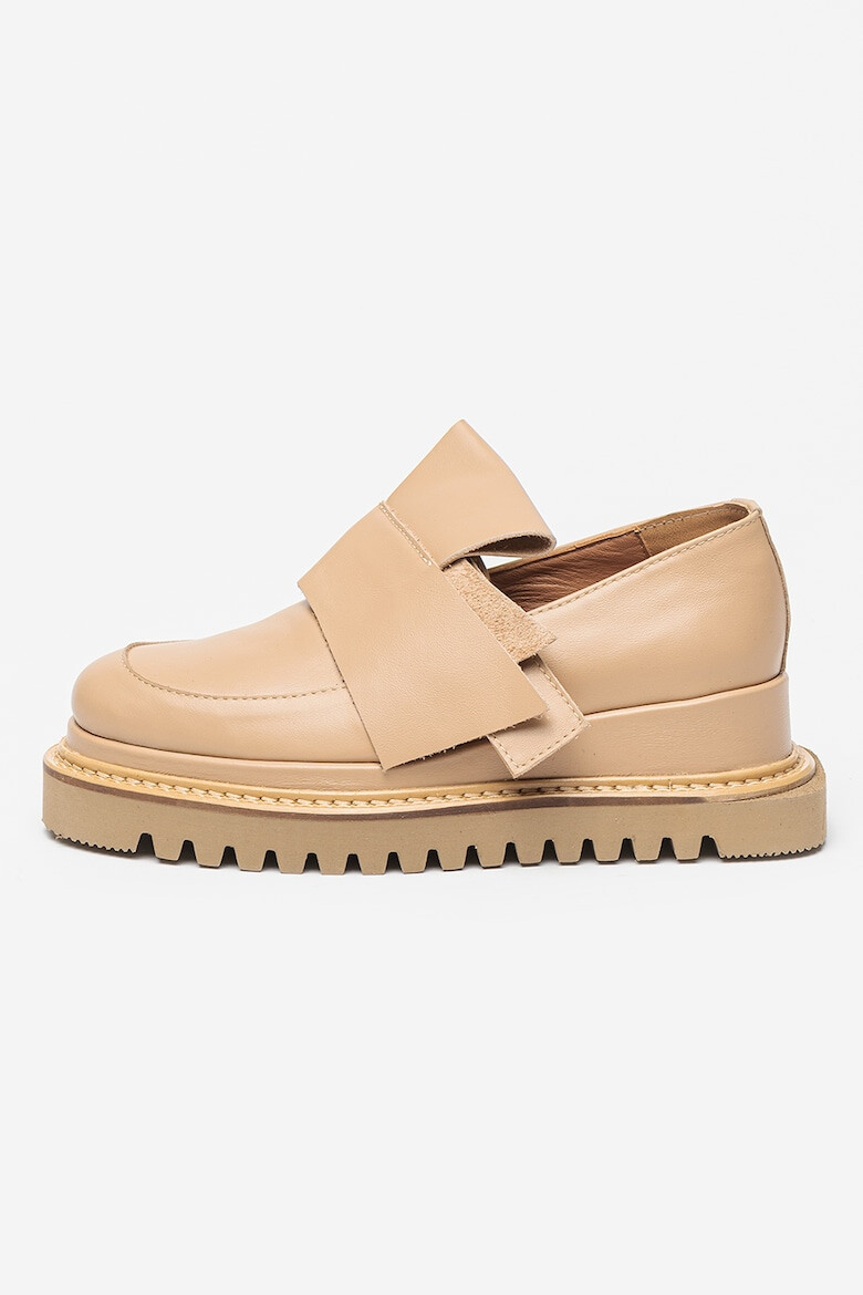 Mihaela Glavan Pantofi loafer wedge de piele - Pled.ro