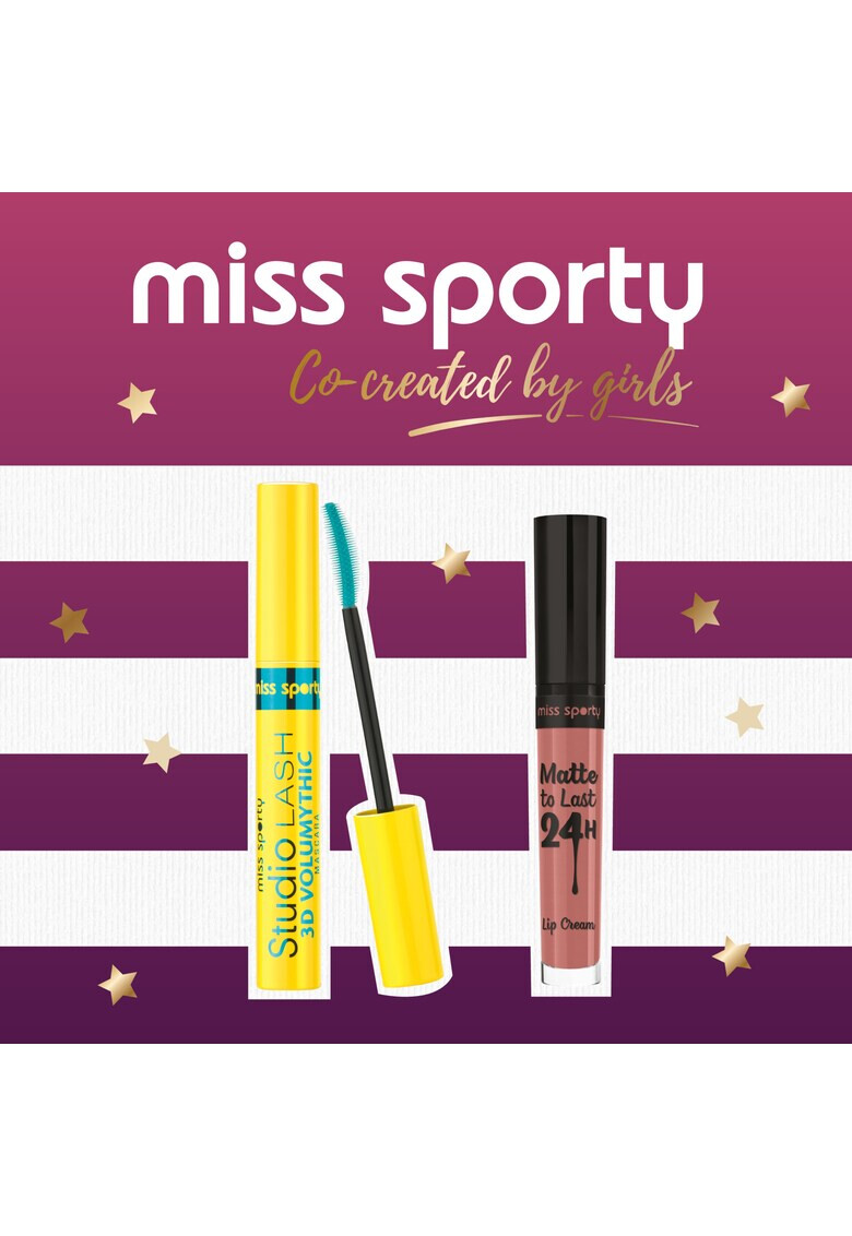 Miss Sporty Set : Mascara Studio Lash 3d Volumythic black 001 Ruj Lichid Matte to Last 24h 200 Lively Rose - Pled.ro