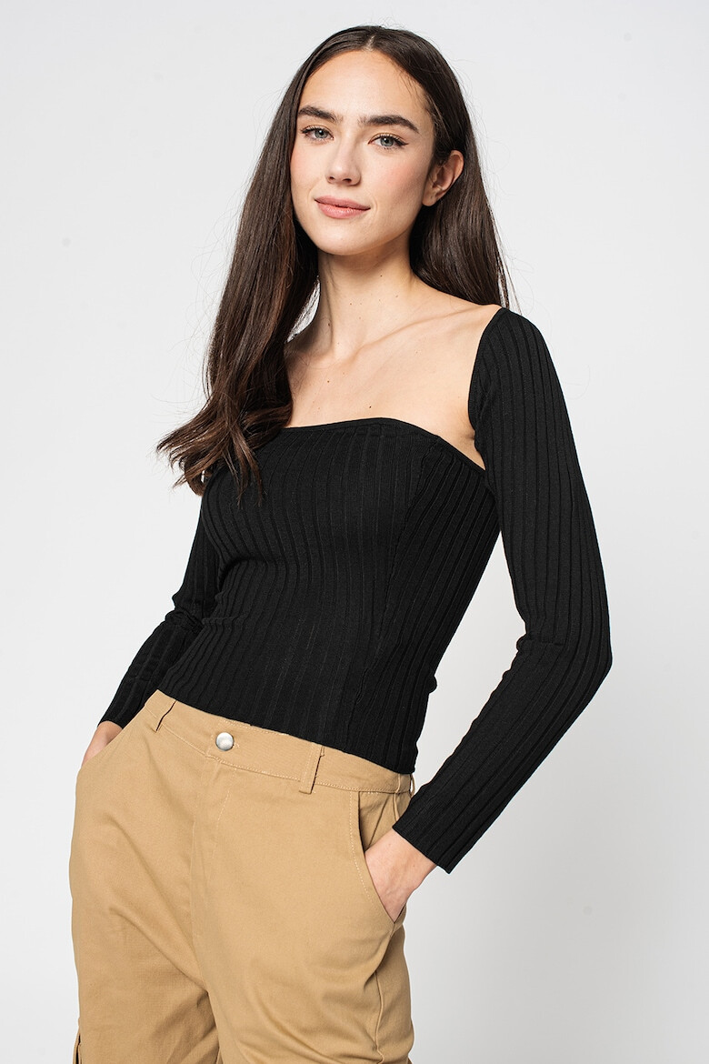 Missguided Bluza cu aspect striat si model convertibil - Pled.ro