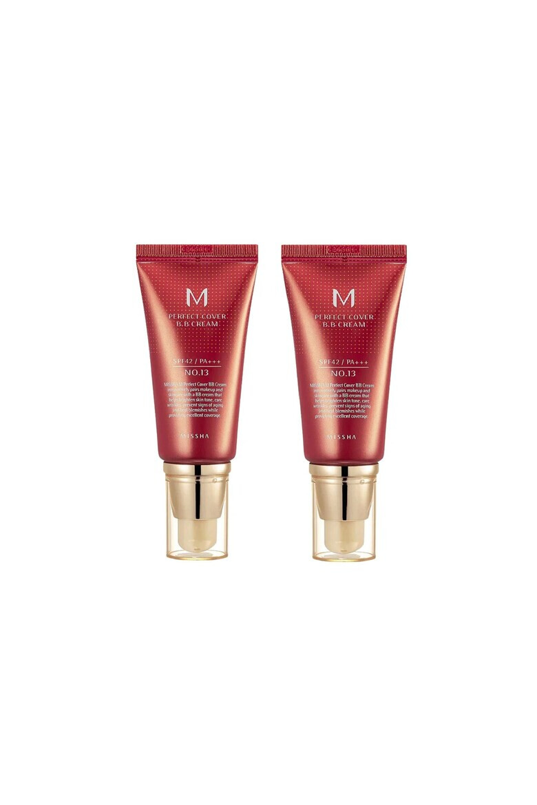 MISSHA Set 2 creme BB cu protectie UV ridicata SPF42/PA+++ (No.13/Bright Beige) 2x50ml - Pled.ro