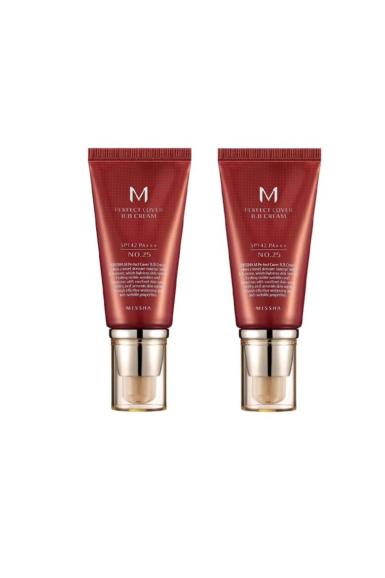 MISSHA Set 2 creme BB cu protectie UV ridicata SPF42/PA+++ (No.25/Warm Beige) 2x50ml - Pled.ro