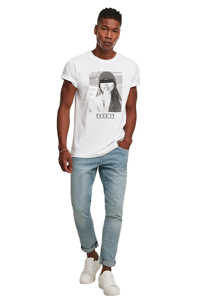 Mister tee ter teeTricou unisex cu decolteu la baza gatului si imprimeu foto - Pled.ro