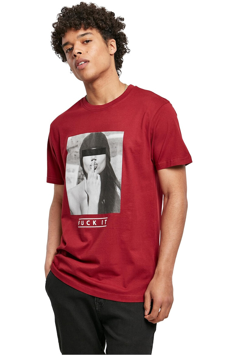 Mister tee ter teeTricou unisex cu decolteu la baza gatului si imprimeu foto - Pled.ro