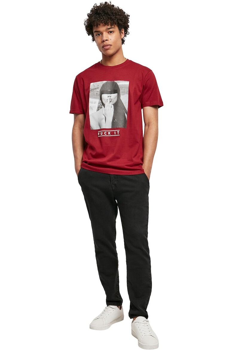 Mister tee ter teeTricou unisex cu decolteu la baza gatului si imprimeu foto - Pled.ro