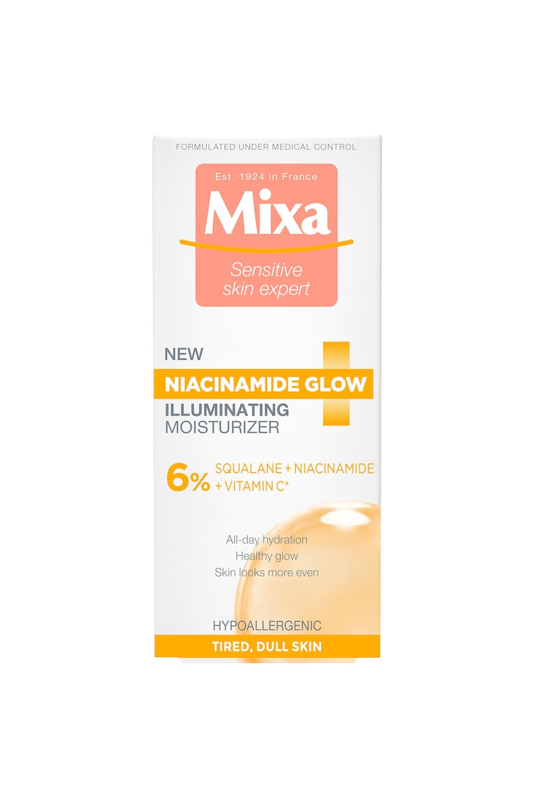 Mixa Crema hidratanta iluminatoare Niacinamide Glow cu niacinamide vitamina C si scualan 50 ml - Pled.ro