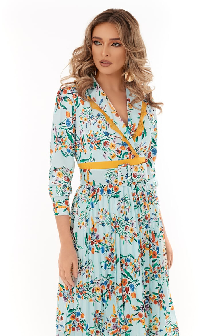 MIYU Rochie midi cu model floral si curea asortata - Pled.ro