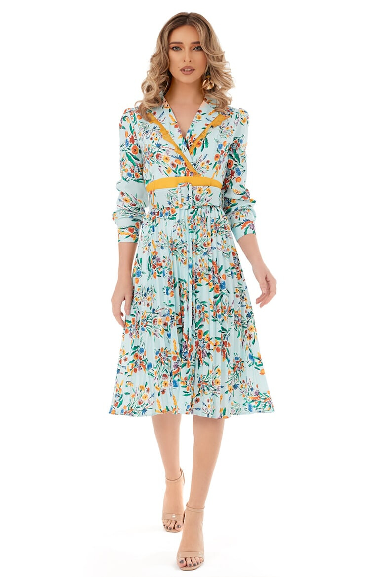 MIYU Rochie midi cu model floral si curea asortata - Pled.ro