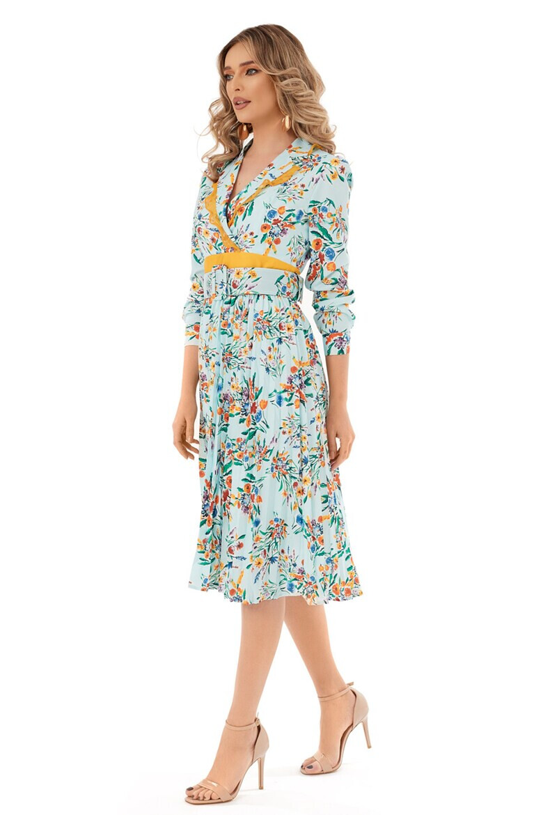 MIYU Rochie midi cu model floral si curea asortata - Pled.ro