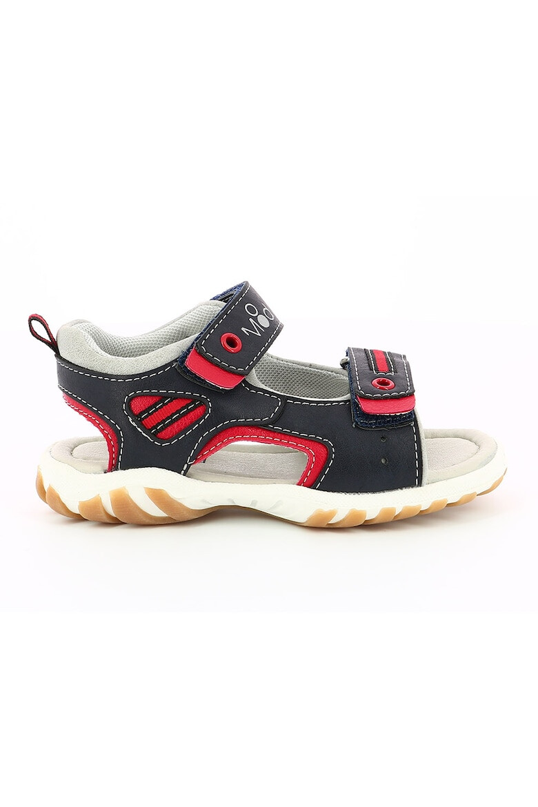 Mod8 kids Sandale de piele ecologica baieti cu velcro Bleumarin/Gri/Rosu - Pled.ro