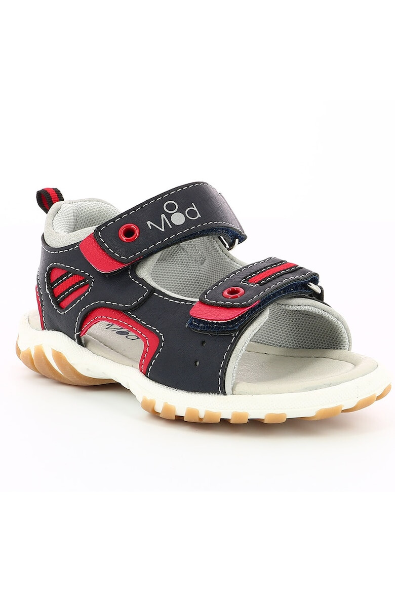 Mod8 kids Sandale de piele ecologica baieti cu velcro Bleumarin/Gri/Rosu - Pled.ro