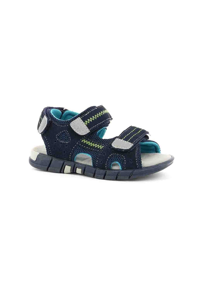 Mod8 kids Sandale de piele intoarsa cu insertii din material textil Tribath baieti cu velcro Bleumarin - Pled.ro