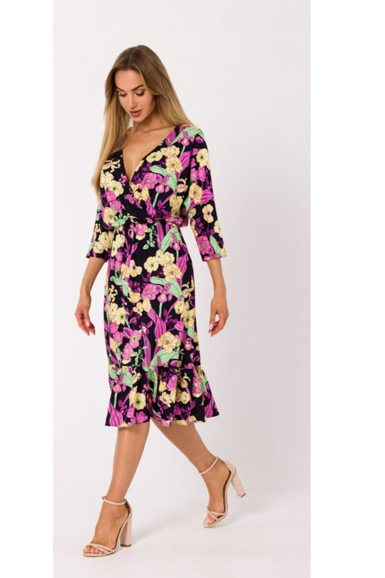 MOE Rochie midi cu decolteu plic - model 1 - Pled.ro