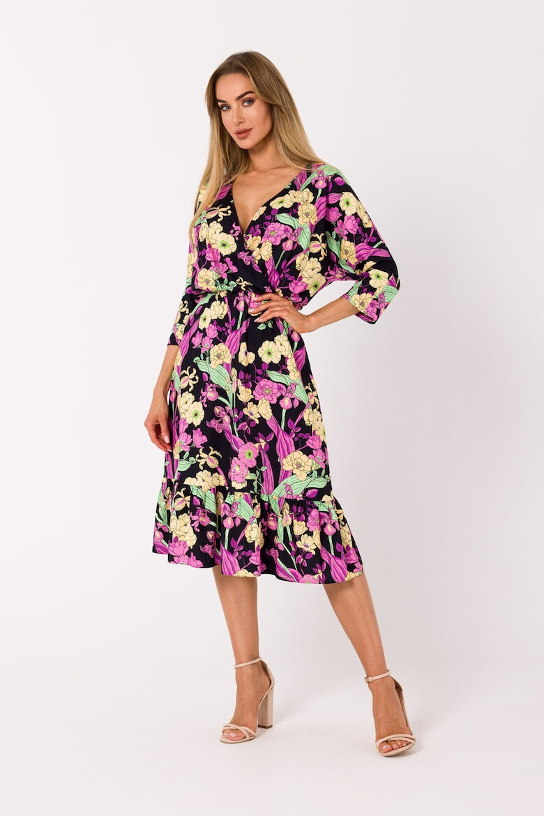 MOE Rochie midi cu decolteu plic - model 1 - Pled.ro