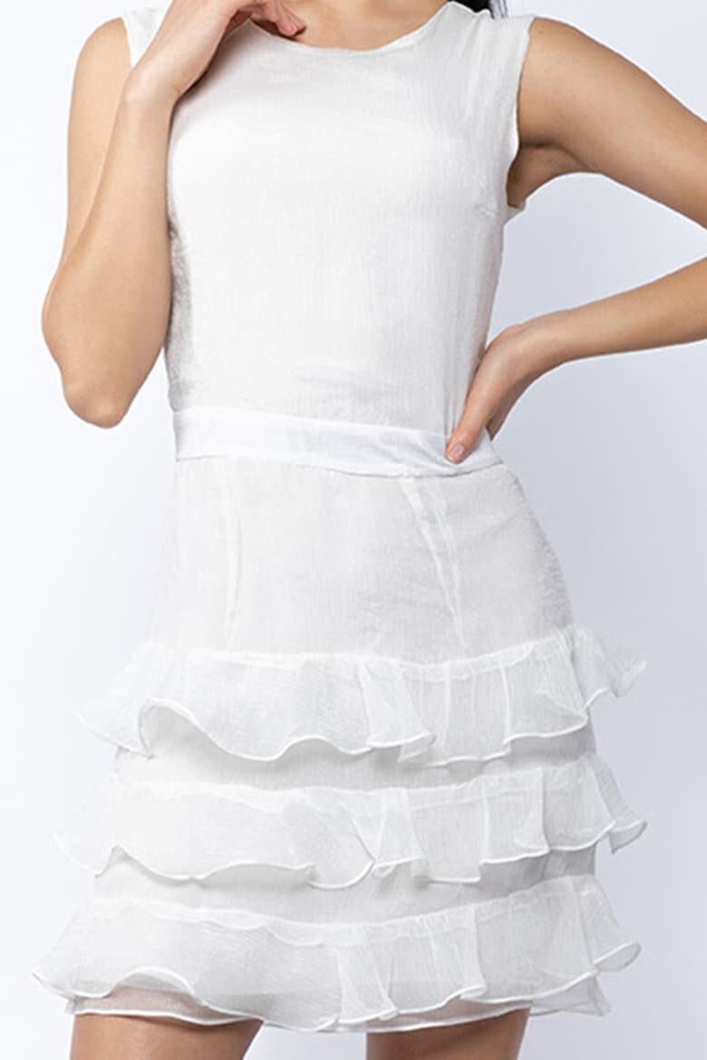 Monarh Rochie mini de matase cu volane Pixie - Pled.ro