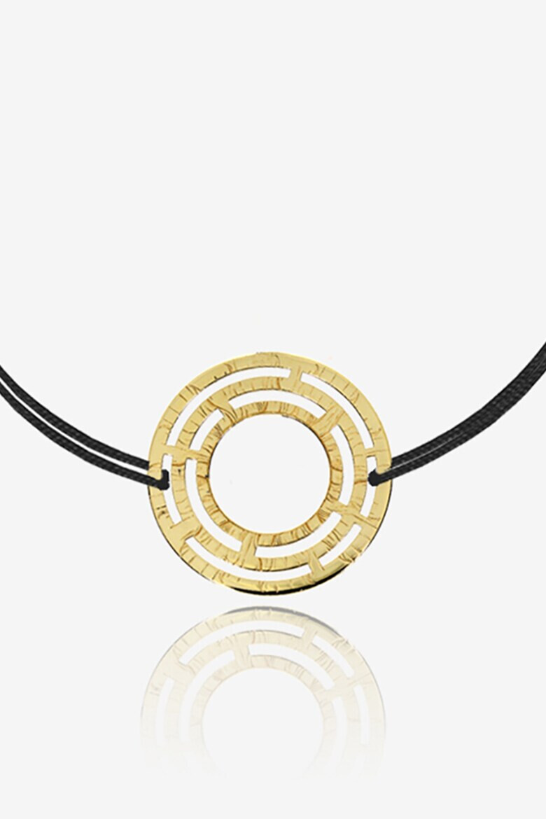 MOOGU Bratara ajustabila cu talisman circular de aur de 14K - Pled.ro