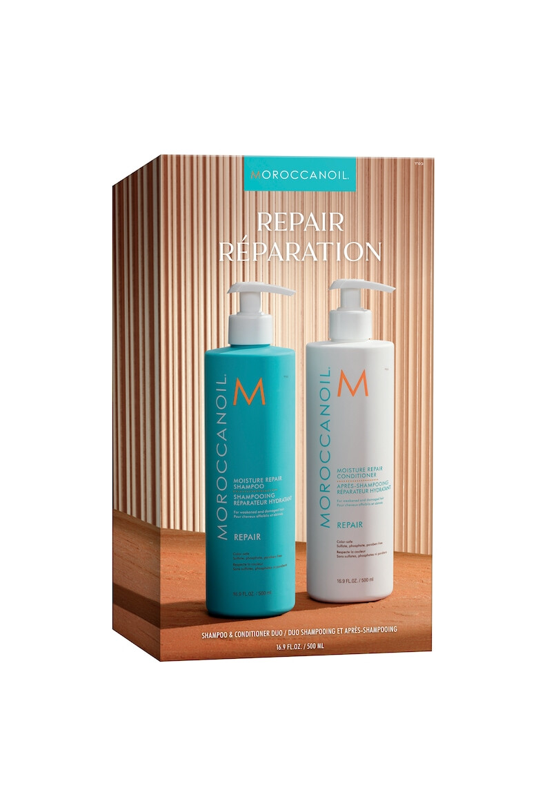 Moroccanoil Kit Duo sampon 500ml si balsam 500ml pentru repararea parului - Pled.ro