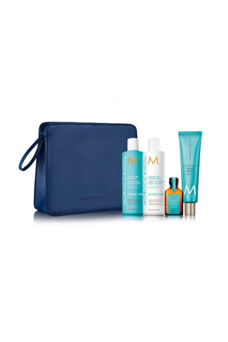 Moroccanoil Pachet Color Care: Sampon 250 ml + Balsam 250 ml + Ulei Tratament 25 ml + Crema De Maini 100 ml - Pled.ro