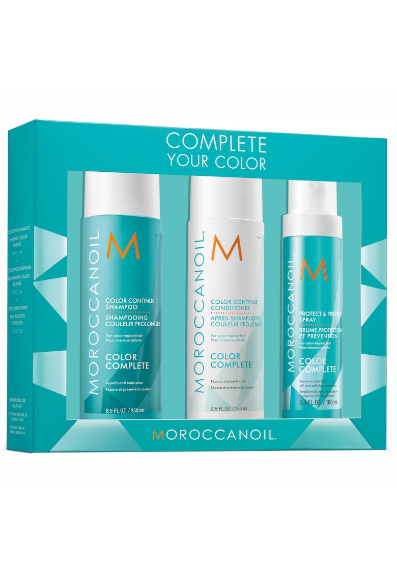 Moroccanoil Pachet Promo Color Complete pentru par vopsit: Sampon 250 ml Balsam 250 ml Spray 160 ml - Pled.ro